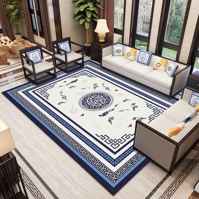 Minimalist Oriental Rug Multicolor Patterned Rug Anti-Slip Backing Pet-Friendly Washable Rug for Drawing Room Light Blue Clearhalo 'Area Rug' 'Rug' 2256626