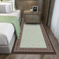 Chinoiserie Flower Printed Rug Multi-Color Polyester Rug Non-Slip Stain Resistant Washable Runner Rug for Bedroom Lake Green Clearhalo 'Area Rug' 'Rug' 2256648