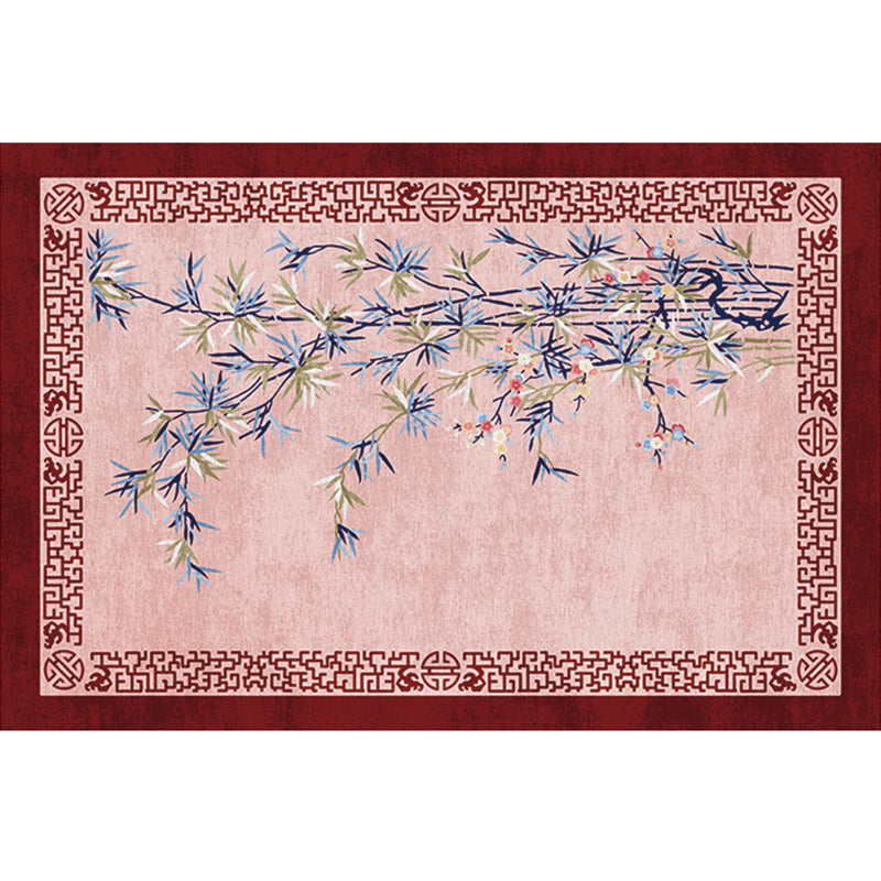 Nostalgic Chinese Style Rug Multi Color Landscape Print Carpet Non-Slip Stain Resistant Machine Washable Rug for Decor Pink 6'7" x 9'11" Clearhalo 'Area Rug' 'Rug' 2256674