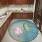 Chinoiserie Kitchen Rug Multicolor Print Rug Polypropylene Waterproof Stain Resistant Anti-Slip Rug Lake Blue Clearhalo 'Area Rug' 'Rug' 2256760