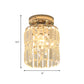 Minimal Cylindrical Small Ceiling Lamp Crystal 1-Light Corridor Ceiling Flush Mount in Chrome Clearhalo 'Ceiling Lights' 'Close To Ceiling Lights' 'Close to ceiling' 'Flush mount' Lighting' 225677