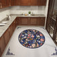 Classical Printed Rug Multi Color Oriental Rug PU Leather Stain Resistant Easy Care Anti-Slip Rug for Kitchen White-Blue Clearhalo 'Area Rug' 'Rug' 2256772