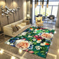 Multicolor Flower Printing Rug Synthetics Asian Rug Pet-Friendly Machine Wash Anti-Slip Backing Rug for Home Decoration Green Clearhalo 'Area Rug' 'Rug' 2256870