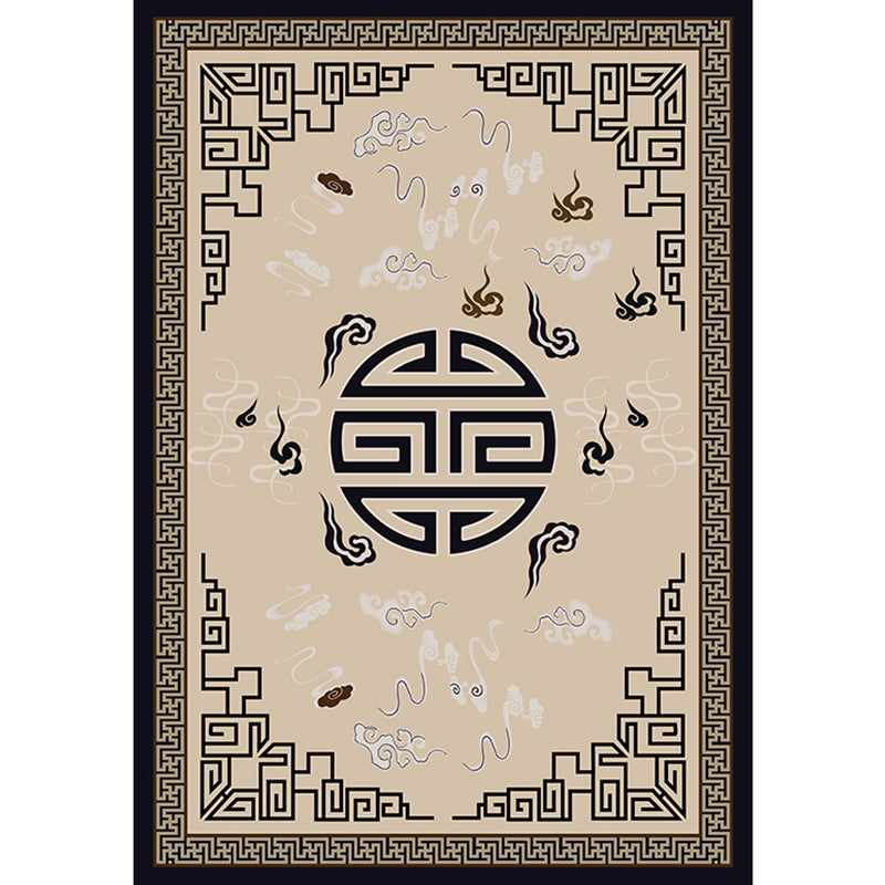 Vintage Print Rug Multi-Color Oriental Carpet Polypropylene Stain Resistant Non-Slip Washable Rug for Sitting Room Khaki Clearhalo 'Area Rug' 'Rug' 2256875