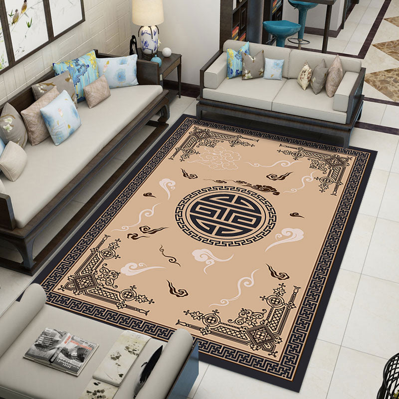 Vintage Print Rug Multi-Color Oriental Carpet Polypropylene Stain Resistant Non-Slip Washable Rug for Sitting Room Dark Camel Clearhalo 'Area Rug' 'Rug' 2256876