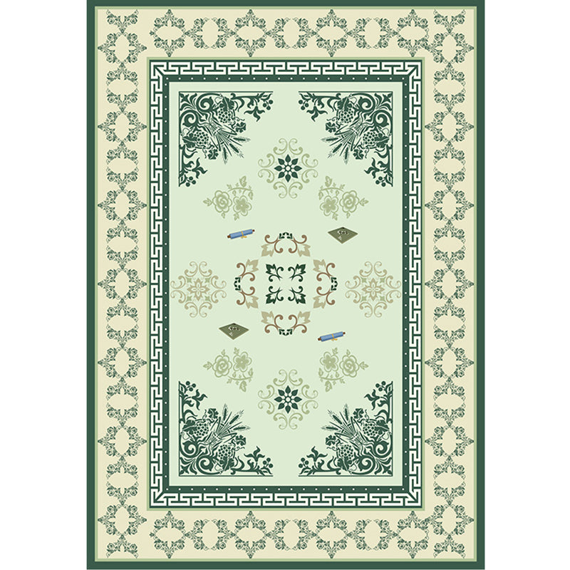 Vintage Print Rug Multi-Color Oriental Carpet Polypropylene Stain Resistant Non-Slip Washable Rug for Sitting Room Green Clearhalo 'Area Rug' 'Rug' 2256884