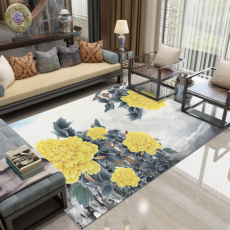 Vintage Print Rug Multi-Color Oriental Carpet Polypropylene Stain Resistant Non-Slip Washable Rug for Sitting Room Yellow Clearhalo 'Area Rug' 'Rug' 2256886