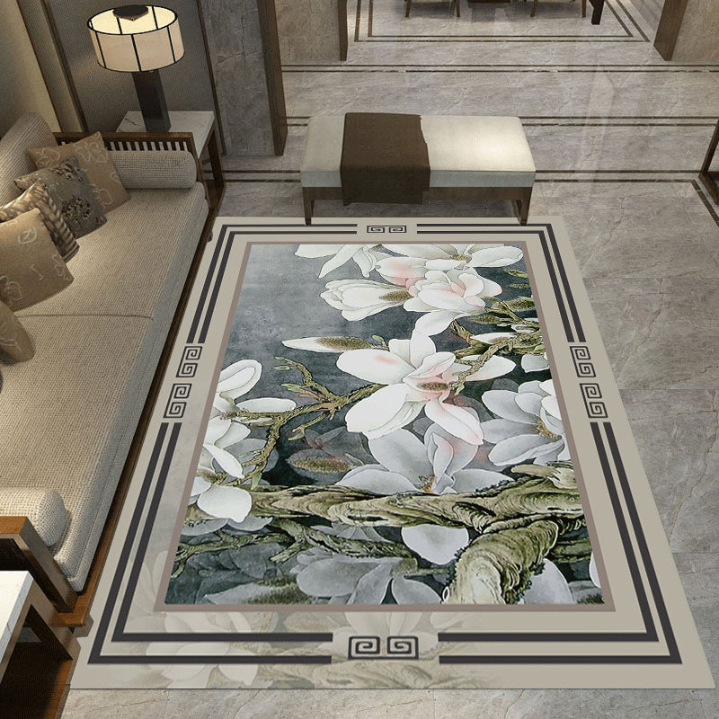 Vintage Print Rug Multi-Color Oriental Carpet Polypropylene Stain Resistant Non-Slip Washable Rug for Sitting Room Grey Clearhalo 'Area Rug' 'Rug' 2256887