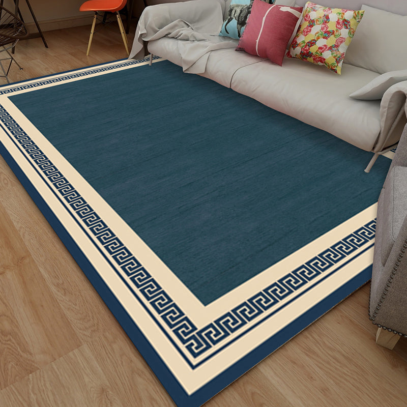 Chinese Flower Indoor Rug Multi-Colored Polypropylene Carpet Washable Anti-Slip Backing Pet-Friendly Rug for Home Turquoise Clearhalo 'Area Rug' 'Rug' 2256908