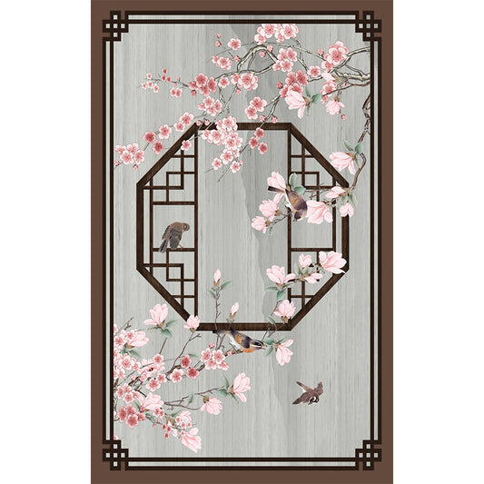 Chinese Flower Indoor Rug Multi-Colored Polypropylene Carpet Washable Anti-Slip Backing Pet-Friendly Rug for Home Clearhalo 'Area Rug' 'Rug' 2256913