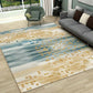 Japanese Painting Printed Rug Multi Color Synthetics Rug Non-Slip Backing Pet-Friendly Rug for Drawing Room Gold Clearhalo 'Area Rug' 'Rug' 2256927