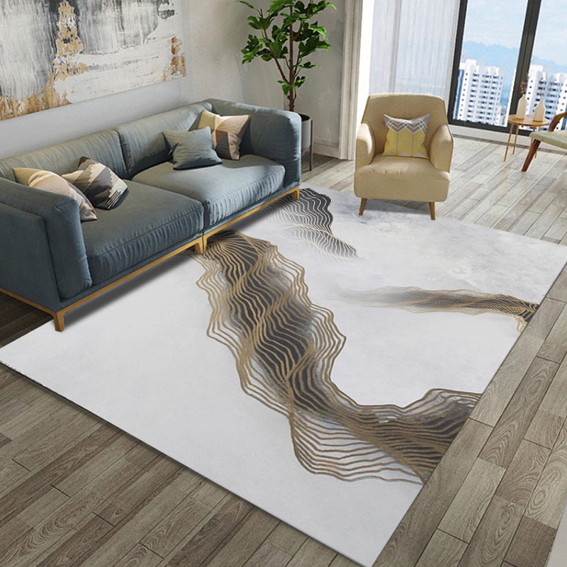 Decorative Asian Rug Multicolor Mountain Print Abstract Carpet Pet-Friendly Non-Slip Backing Rug for Room Light Gray-White Clearhalo 'Area Rug' 'Rug' 2257007