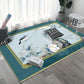 Oriental Home Rug Multi Colored Ink Painting Flower Rug Polyester Washable Non-Slip Pet-Friendly Rug Green Clearhalo 'Area Rug' 'Rug' 2257020