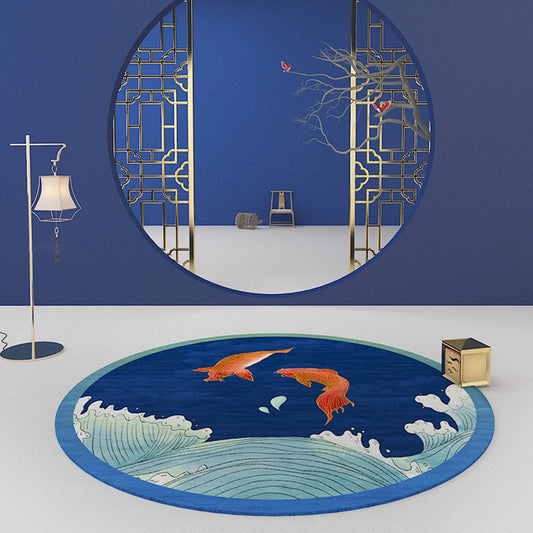 Multi-Colored Halcyon Rug Synthetics Chinese Style Carpet Machine Wash Non-Slip Pet-Friendly Rug for Living Room Clearhalo 'Area Rug' 'Rug' 2257066