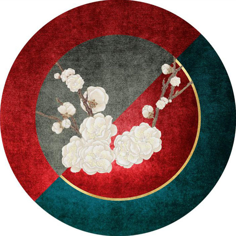 Chinese Drawing Room Rug Multi Color Print Rug Synthetics Machine Washable Anti-Slip Backing Stain Resistant Rug Light Burgundy Clearhalo 'Area Rug' 'Rug' 2257115