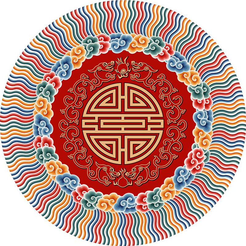 Majestic Oriental Rug Multi Colored Print Carpet Pet-Friendly Non-Slip Backing Rug for Study Room Red Clearhalo 'Area Rug' 'Rug' 2257138