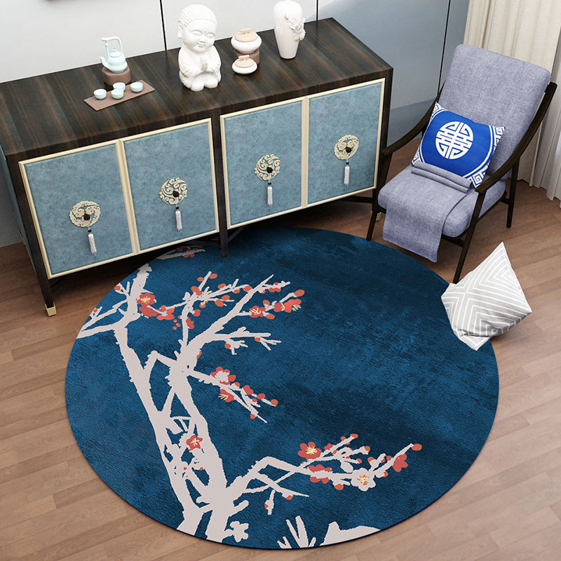 Majestic Oriental Rug Multi Colored Print Carpet Pet-Friendly Non-Slip Backing Rug for Study Room Dark Blue Clearhalo 'Area Rug' 'Rug' 2257139