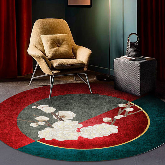 Classy Multi Color Asia Rug Polyester Botanics Carpet Stain Resistant Anti-Slip Backing Machine Wash Rug for Living Room Clearhalo 'Area Rug' 'Rug' 2257150