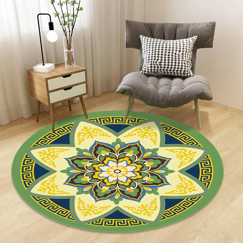 Chinoiserie Floral Rug Multi-Color Polypropylene Carpet Pet-Friendly Anti-Slip Backing Stain Resistant Rug for Drawing Room Green Clearhalo 'Area Rug' 'Rug' 2257157