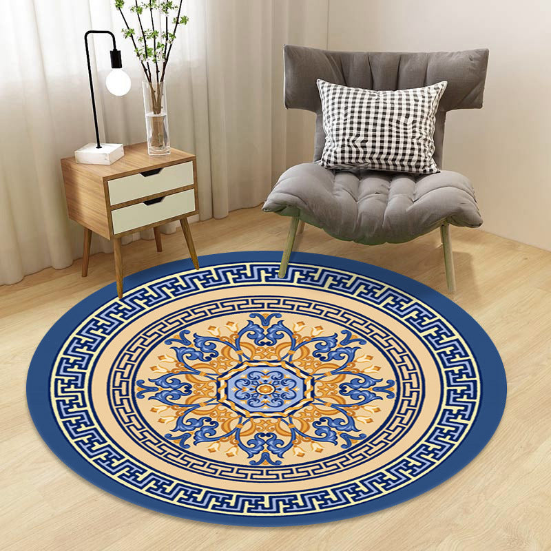 Chinoiserie Floral Rug Multi-Color Polypropylene Carpet Pet-Friendly Anti-Slip Backing Stain Resistant Rug for Drawing Room Dark Blue Clearhalo 'Area Rug' 'Rug' 2257161