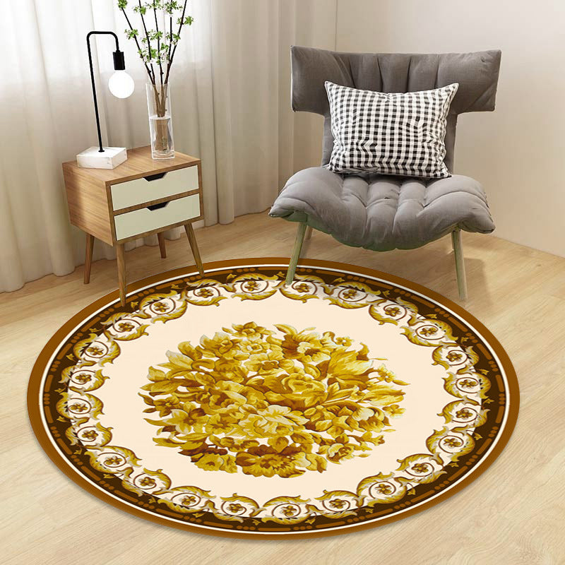 Chinoiserie Floral Rug Multi-Color Polypropylene Carpet Pet-Friendly Anti-Slip Backing Stain Resistant Rug for Drawing Room Light Yellow Clearhalo 'Area Rug' 'Rug' 2257162