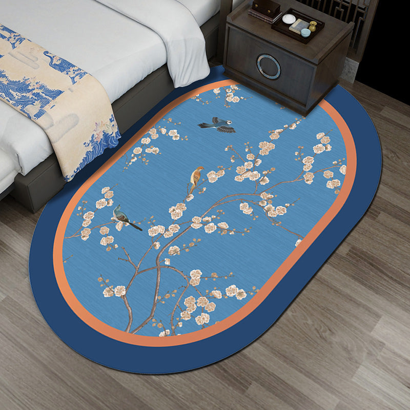 Multi-Color Chinoiserie Rug Synthetics Flower and Bird Print Rug Non-Slip Backing Pet-Friendly Rug for Bedroom Clearhalo 'Area Rug' 'Rug' 2257206