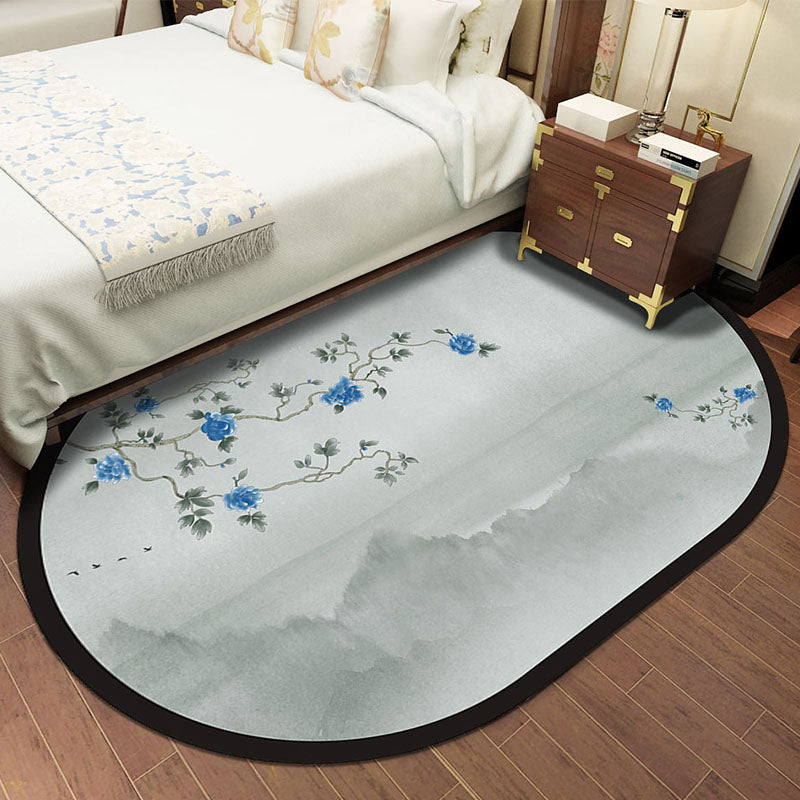 Multi-Color Chinoiserie Rug Synthetics Flower and Bird Print Rug Non-Slip Backing Pet-Friendly Rug for Bedroom Clearhalo 'Area Rug' 'Rug' 2257208