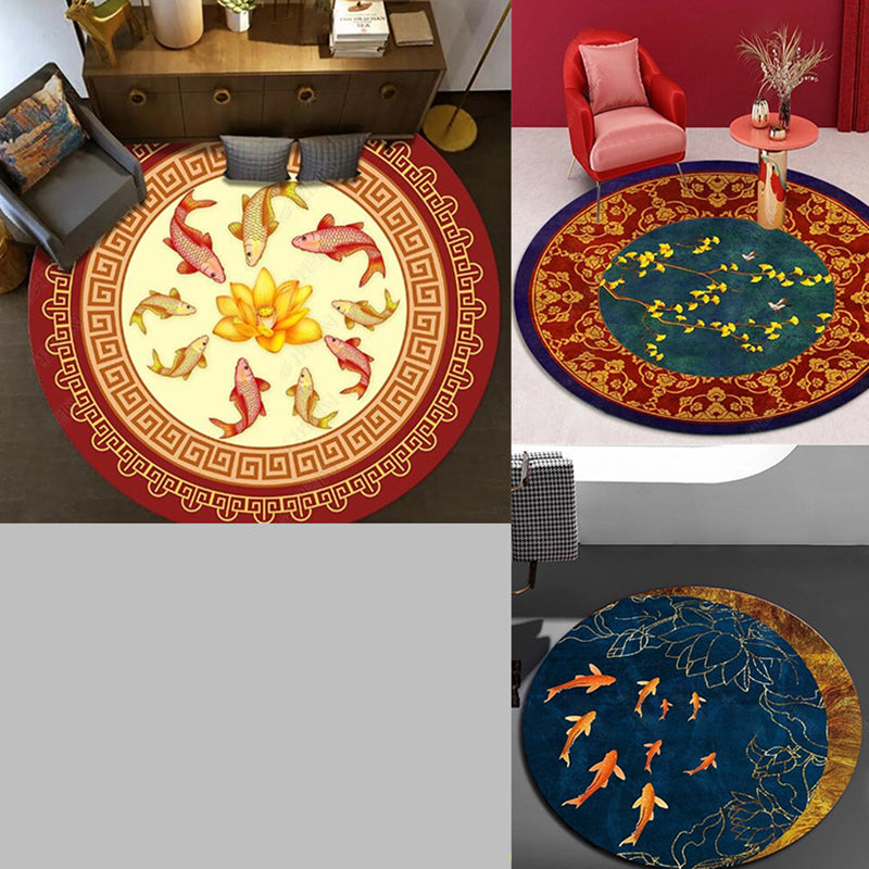 Chinese Landscape Print Rug Multicolor Polypropylene Carpet Anti-Slip Backing Stain Resistant Pet-Friendly Rug for Sitting Room Clearhalo 'Area Rug' 'Rug' 2257237