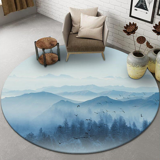 Chinese Landscape Print Rug Multicolor Polypropylene Carpet Anti-Slip Backing Stain Resistant Pet-Friendly Rug for Sitting Room Clearhalo 'Area Rug' 'Rug' 2257241