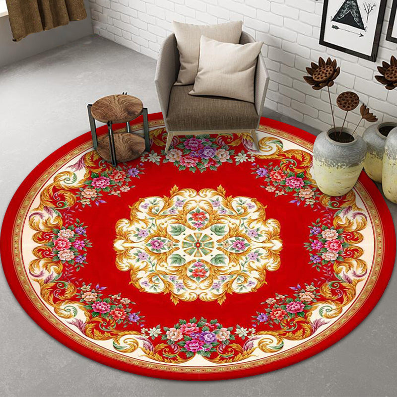 Chinese Landscape Print Rug Multicolor Polypropylene Carpet Anti-Slip Backing Stain Resistant Pet-Friendly Rug for Sitting Room Red Clearhalo 'Area Rug' 'Rug' 2257246