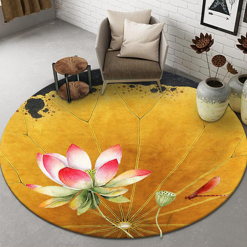 Chinese Landscape Print Rug Multicolor Polypropylene Carpet Anti-Slip Backing Stain Resistant Pet-Friendly Rug for Sitting Room Yellow Clearhalo 'Area Rug' 'Rug' 2257249