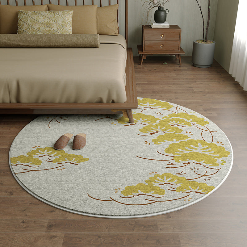 Esthetic Multi Color Asian Rug Synthetics Drawing Print Rug Stain Resistant Washable Anti-Slip Rug for Bedroom Yellow Clearhalo 'Area Rug' 'Rug' 2257255