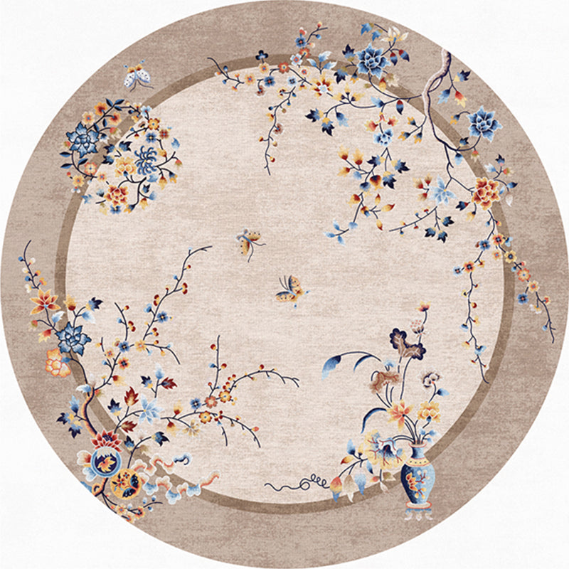 Retro Oriental Rug Multi-Colored Patterned Rug Anti-Slip Backing Machine Wash Pet-Friendly Rug for Drawing Room Beige-Coffee Clearhalo 'Area Rug' 'Rug' 2257268