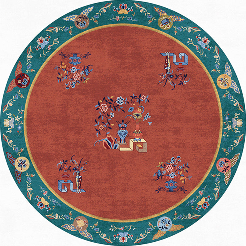 Retro Oriental Rug Multi-Colored Patterned Rug Anti-Slip Backing Machine Wash Pet-Friendly Rug for Drawing Room Dark Green Clearhalo 'Area Rug' 'Rug' 2257270