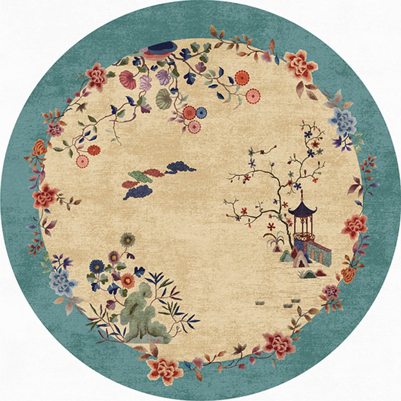 Retro Oriental Rug Multi-Colored Patterned Rug Anti-Slip Backing Machine Wash Pet-Friendly Rug for Drawing Room Beige Clearhalo 'Area Rug' 'Rug' 2257273