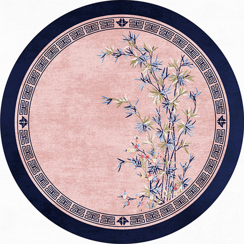 Retro Oriental Rug Multi-Colored Patterned Rug Anti-Slip Backing Machine Wash Pet-Friendly Rug for Drawing Room Pink-Blue Clearhalo 'Area Rug' 'Rug' 2257277