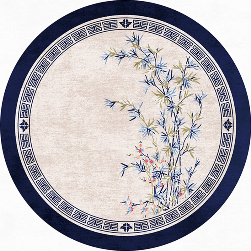 Retro Oriental Rug Multi-Colored Patterned Rug Anti-Slip Backing Machine Wash Pet-Friendly Rug for Drawing Room Dark Blue Clearhalo 'Area Rug' 'Rug' 2257278