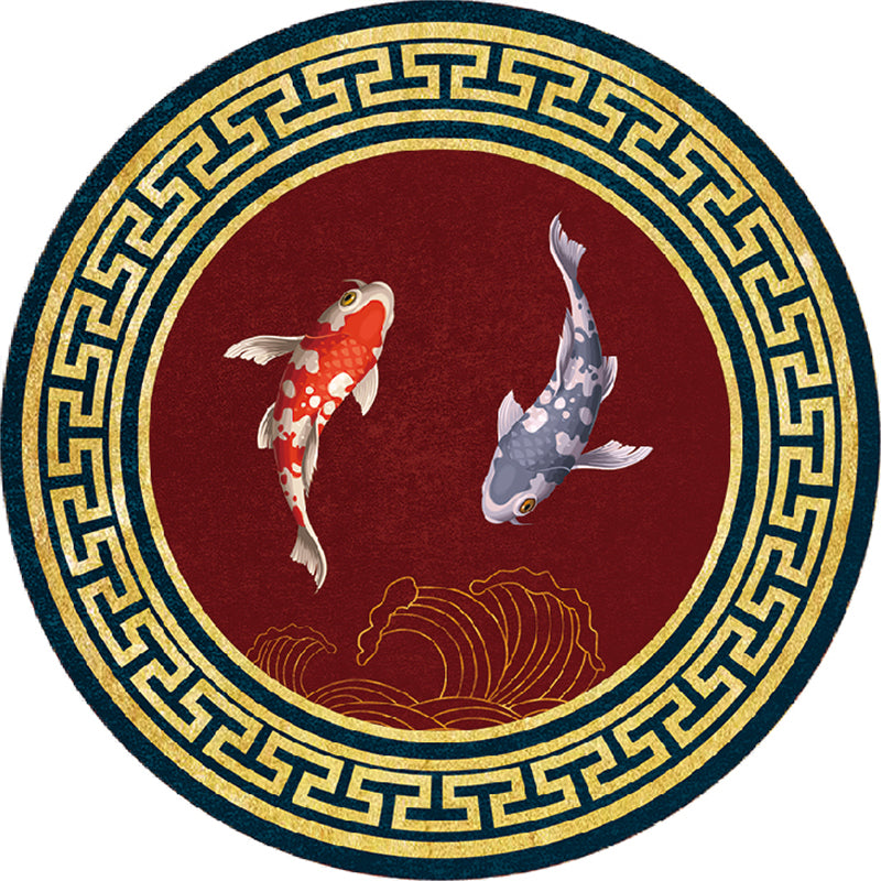 Imperial Chinese Rug Multicolor Print Rug Stain Resistant Washable Non-Slip Backing Indoor Rug for Decoration Dark Red Clearhalo 'Area Rug' 'Rug' 2257302