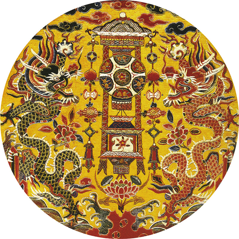 Imperial Chinese Rug Multicolor Print Rug Stain Resistant Washable Non-Slip Backing Indoor Rug for Decoration Yellow Clearhalo 'Area Rug' 'Rug' 2257312