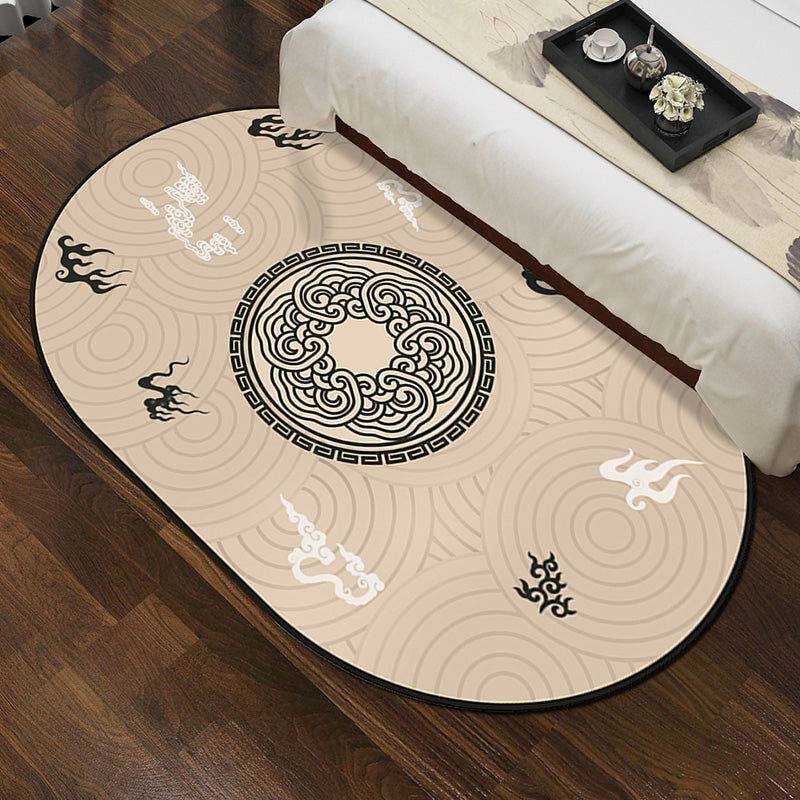 Chinese Style Bedroom Rug Multicolor Floral Carpet Synthetics Non-Slip Pet-Friendly Washable Rug Camel Clearhalo 'Area Rug' 'Rug' 2257338