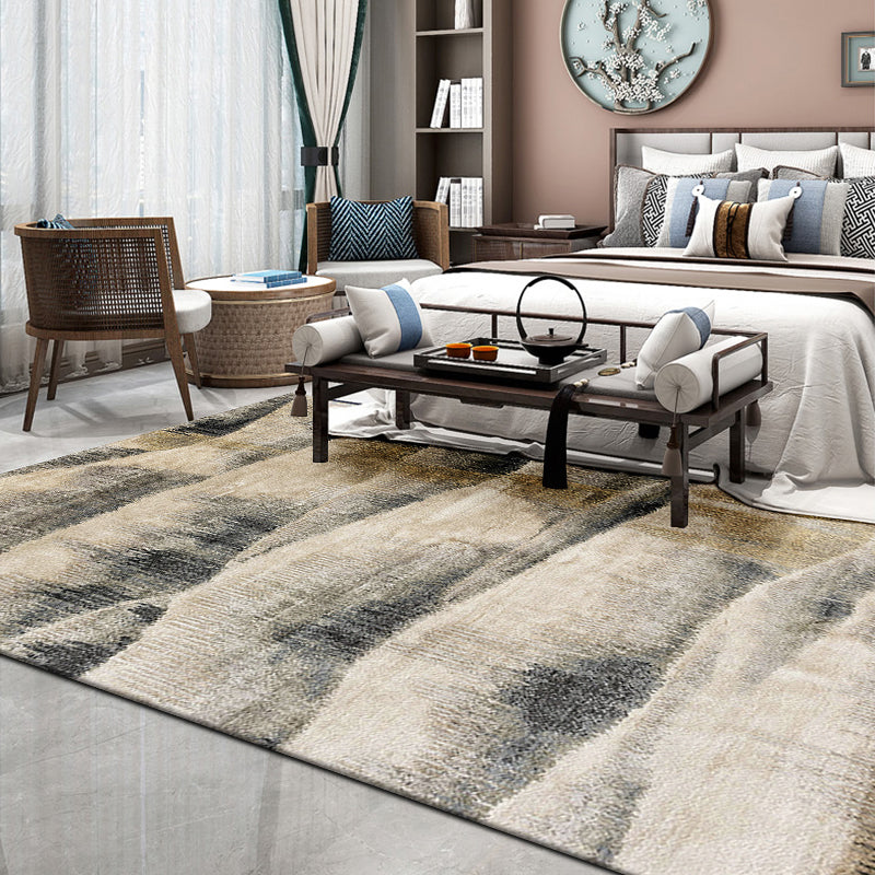 Oriental Drawing Printed Rug Multi Color Synthetics Rug Stain Resistant Washable Anti-Slip Backing Rug for Parlor Brown Clearhalo 'Area Rug' 'Rug' 2257391