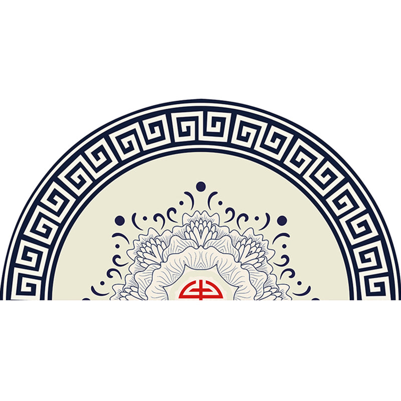 Chinoiserie Bedside Rug Multi Color Print Carpet Polypropylene Stain Resistant Non-Slip Rug with Greek Key Border Light Beige Clearhalo 'Area Rug' 'Rug' 2257429