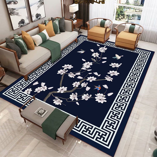 Chinese 3D Print Rug Multicolor Polyester Rug Pet-Friendly Non-Slip Washable Rug for Living Room Navy Clearhalo 'Area Rug' 'Rug' 2257454
