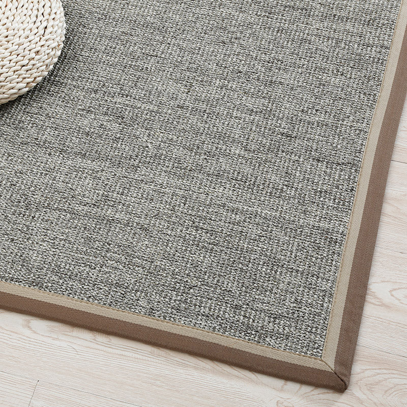 Primitive Multicolor Plain Rug Sisal Japanese Carpet Washable Stain Resistant Non-Slip Rug with Fabric Border for Home Grey Clearhalo 'Area Rug' 'Rug' 2257488