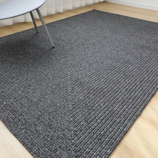 All-Match Farmhouse Rug Multicolor Solid Color Rug Pet-Friendly Washable Hand-Braided Rug for Living Room Dark Gray