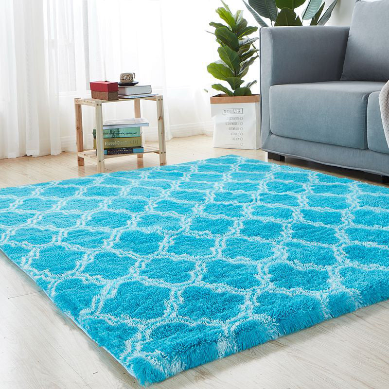 Comfy Trellis Print Rug Multicolor Contemporary Carpet Faux Wool ...