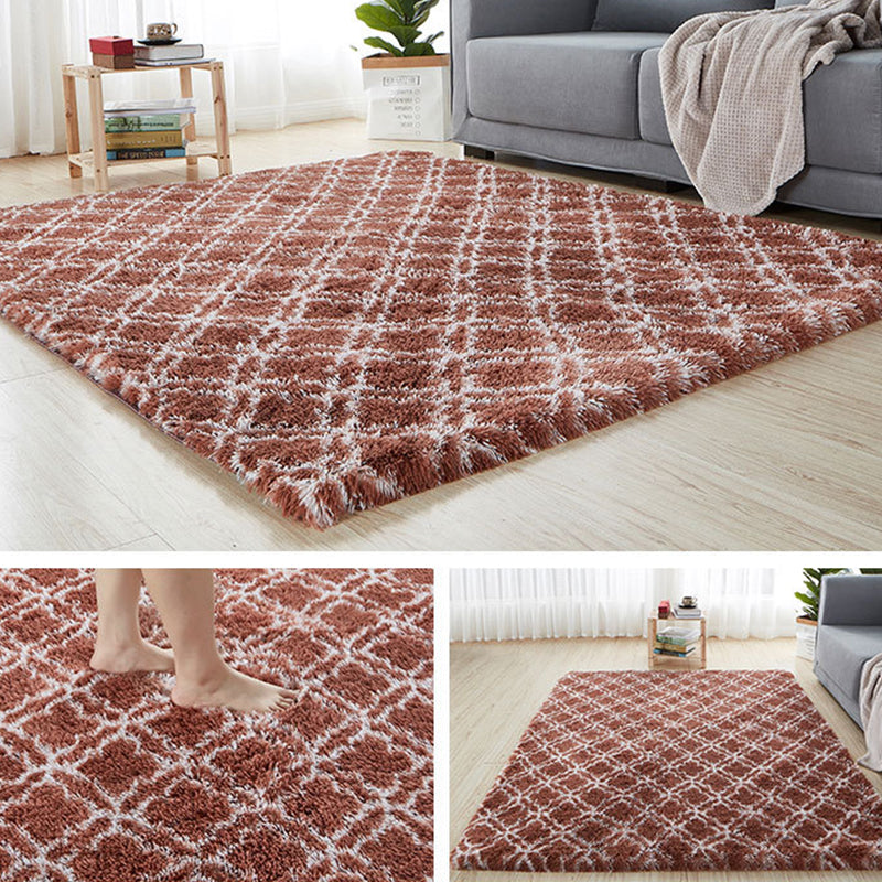 Comfy Trellis Print Rug Multicolor Contemporary Carpet Faux Wool Machine Washable Anti-Slip Backing Pet Friendly Rug for Room Coffee Clearhalo 'Area Rug' 'Casual' 'Rugs' Rug' 2257551