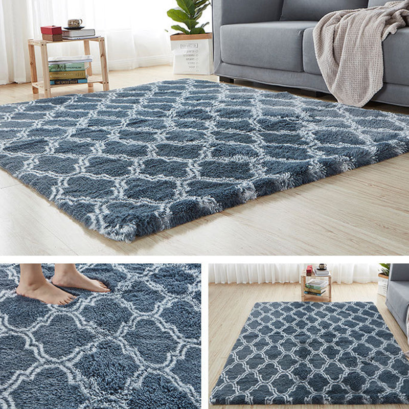 Comfy Trellis Print Rug Multicolor Contemporary Carpet Faux Wool Machine Washable Anti-Slip Backing Pet Friendly Rug for Room Dark Gray Clearhalo 'Area Rug' 'Casual' 'Rugs' Rug' 2257552