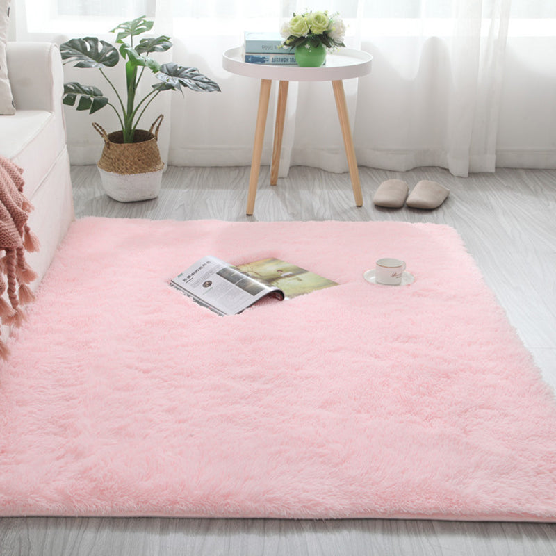 Soft Plain Rug Multicolor Nordic Style Carpet Polypropylene Washable Non-Slip Pet Friendly Rug for Home Pink Clearhalo 'Area Rug' 'Casual' 'Rugs' Rug' 2257596