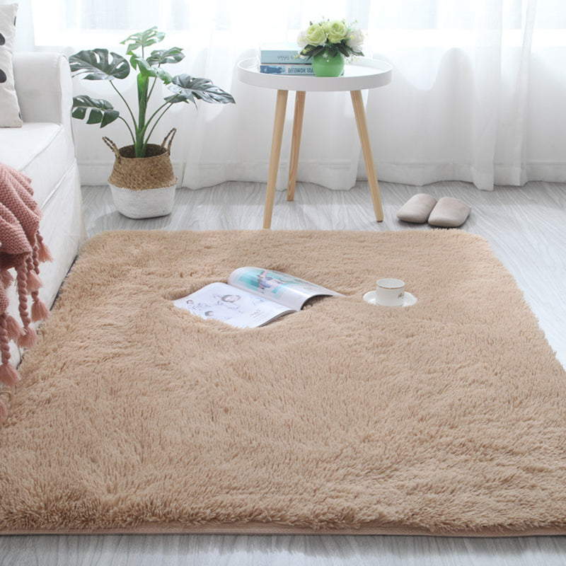 Soft Plain Rug Multicolor Nordic Style Carpet Polypropylene Washable Non-Slip Pet Friendly Rug for Home Camel Clearhalo 'Area Rug' 'Casual' 'Rugs' Rug' 2257601